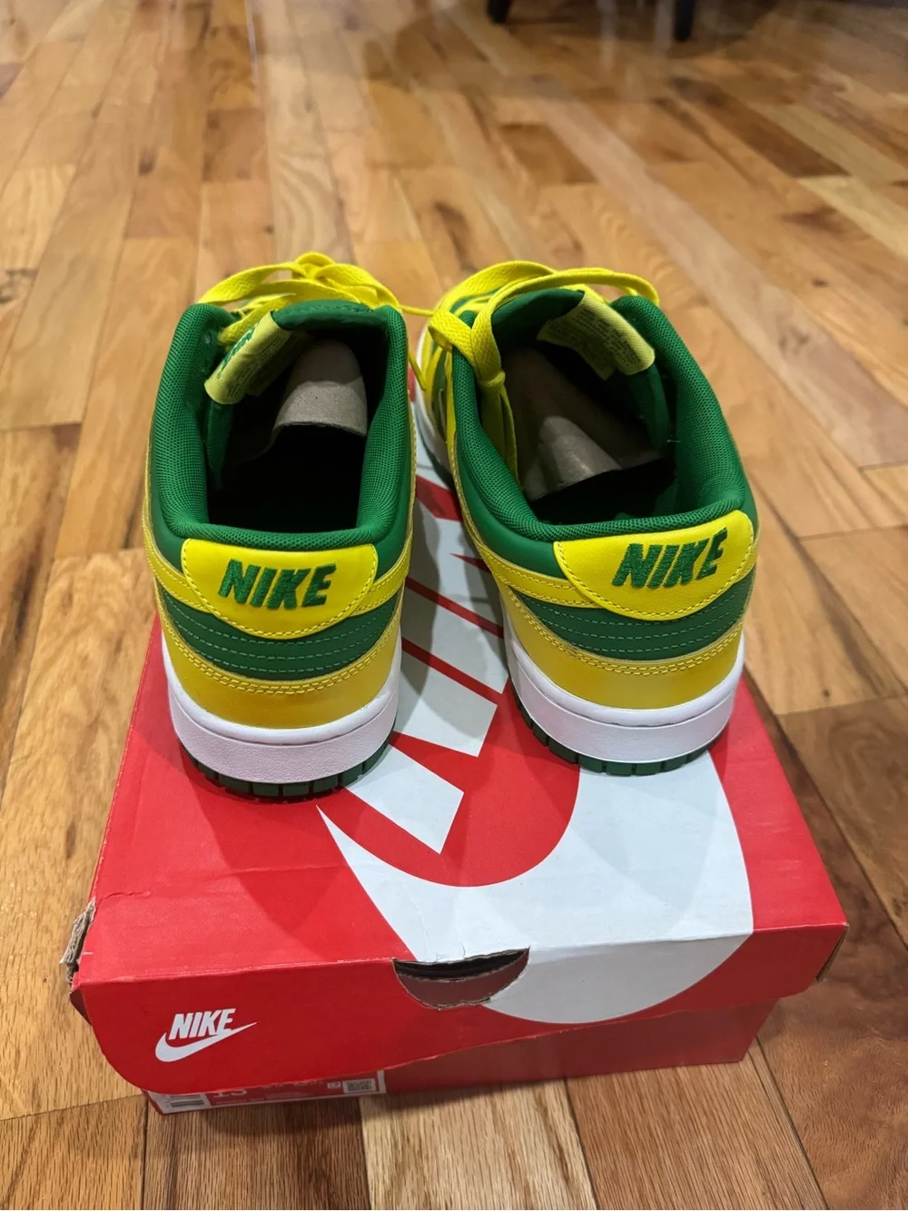 Nike Dunk Low Retro Reverse Brazil Apple Green Yellow Strike Size 13